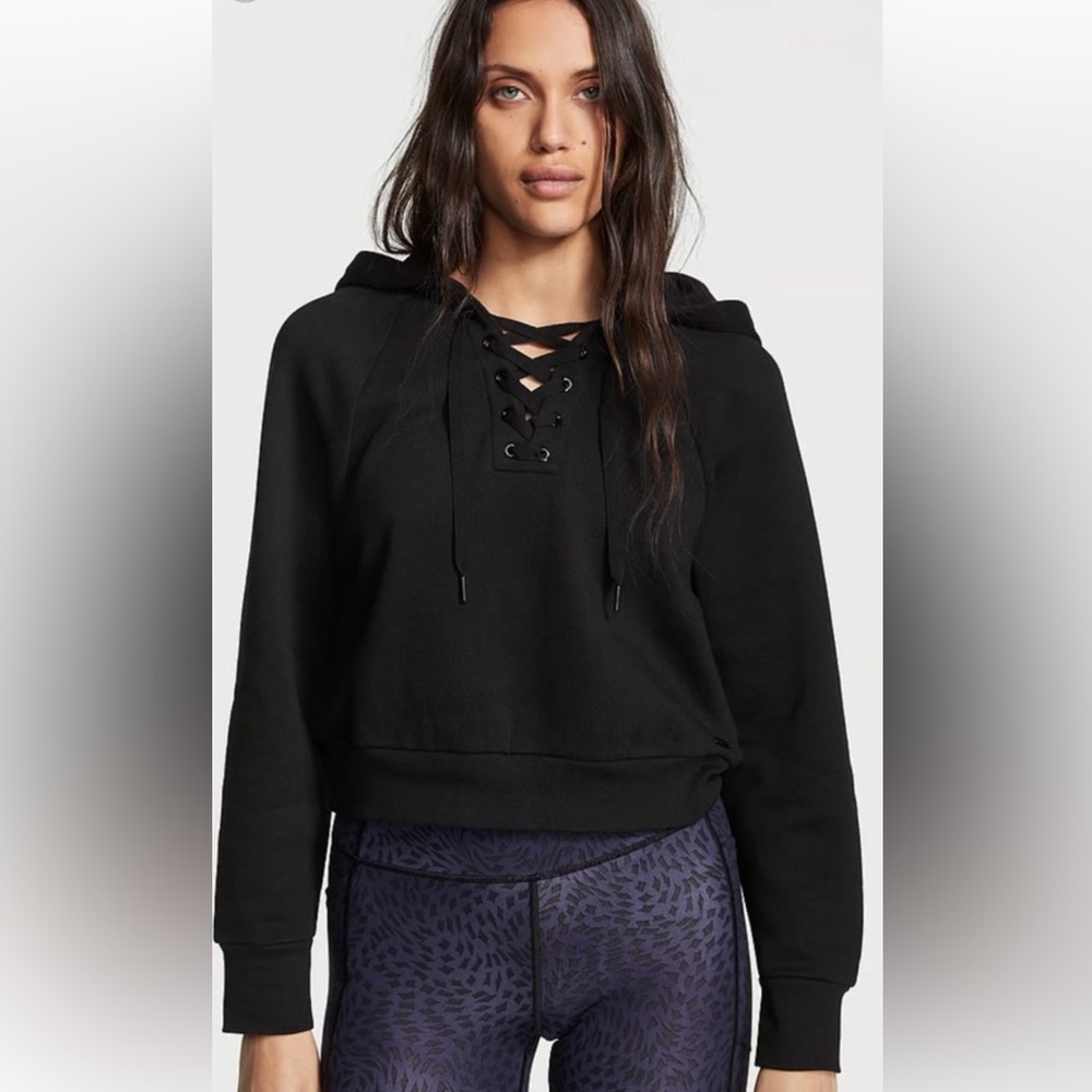 Victoria's Secret Lace-up Crop Hoodie